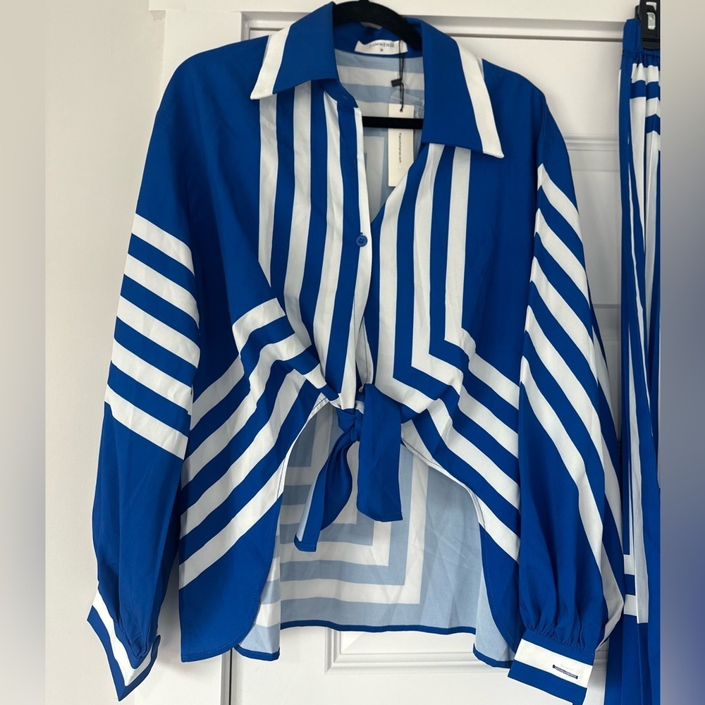 Commense Blue and White Striped 2 piece set - Picture 6 of 8
